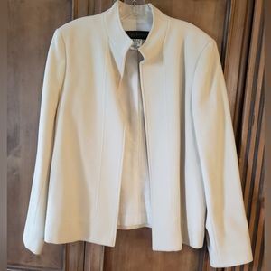 HARVE BERNARD Women's Off-White Cream Professional Luxury Blazer Open Front 14